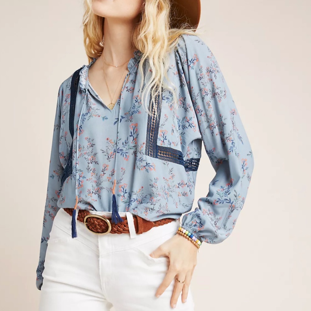 Anthropologie Dolan Daly Peasant Blouse